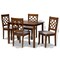 Baxton Studio Celina Grey Upholstered and Walnut Wood 5-Piece Dining Set 172-9875-8959 - alternate 4